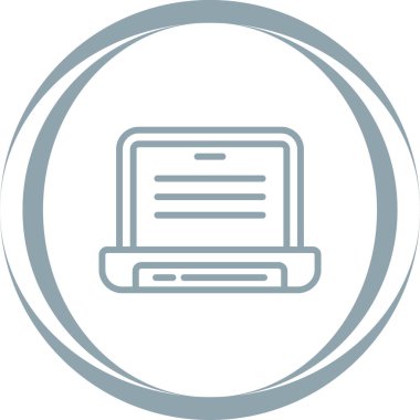 Dizüstü bilgisayar simgesinin vektör çizimi