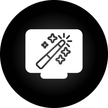 Masaüstü Bilgisayar Web simgesi vektör çizimi