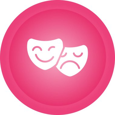 Üzücü bir komedi maskesi simgesinin vektör çizimi.