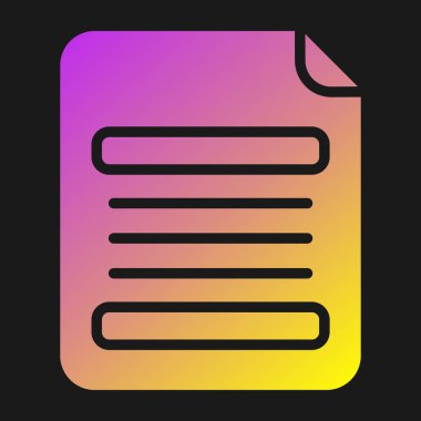 Belge simgesi renk ana hatları vektörü