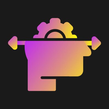 Renk arkaplanında izole edilmiş renk eğimli tencere pişirme simgesi. Haşlanmış güveç yemeği. Klasik çizim. vektör illüstrasyonu