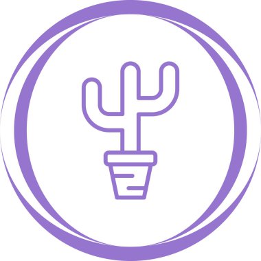 Kaktüs Simgesi, vektör illüstrasyonu