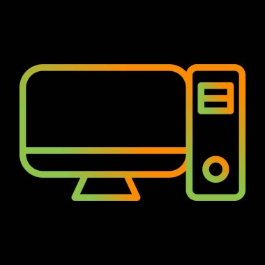 Masaüstü Bilgisayar Web simgesi vektör çizimi