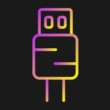 Siyah arkaplanda izole edilmiş siyah çizgi elektrik dolgu simgesi. Bağlantı ve elektrik bağlantısının kesilmesi. vektör illüstrasyonu