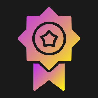 Siyah arka planda izole yıldız simgesi ile Altın Madalya. Kazanan başarı işareti. Ödül madalyası. Vektör İllüstrasyonu