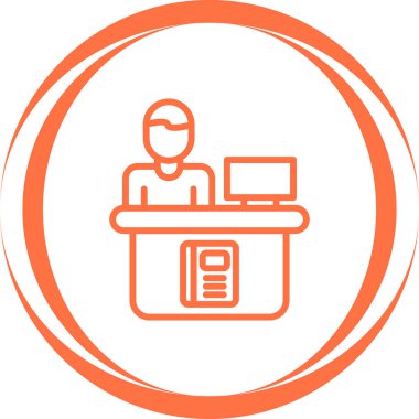 Dizüstü bilgisayar simgesi olan bir adamın vektör çizimi