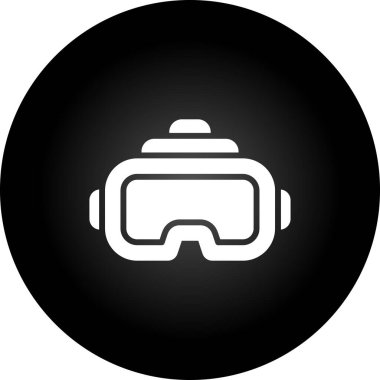 beyaz arkaplan vektör illüstrasyonunda izole edilmiş basit bir şekilde sanal gerçeklik gözlüğü simgesi