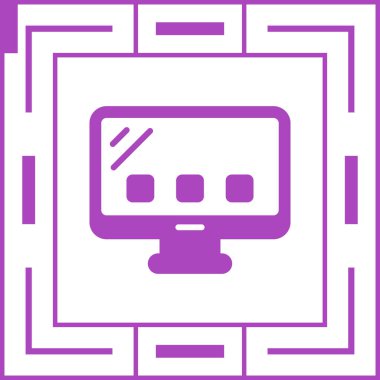 Masaüstü Bilgisayar Web simgesi vektör çizimi