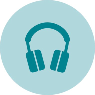 müzik yassı simgesi, vektör illüstrasyonu