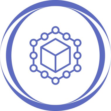 Bir küp simgesinin vektör illüstrasyonu