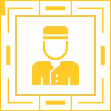 Elinde yiyecek çantası olan bir adamın vektör çizimi