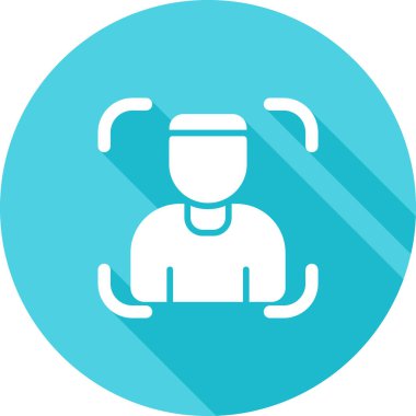 Kulaklık ikonlu adam. vektör illüstrasyonu