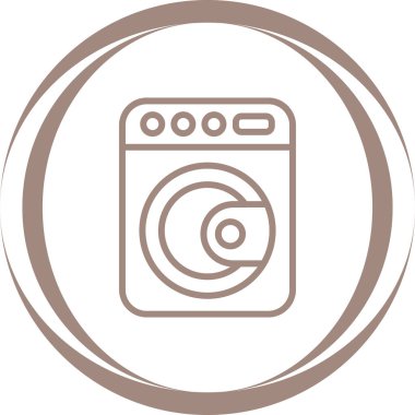 Çamaşır makinesi simgesinin vektör illüstrasyonu