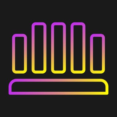 Parlayan neon çizgisi müzik notası simgesi siyah arkaplanda izole edildi. ses ve nota. Müzik aleti. Renkli taslak konsepti. vektör.