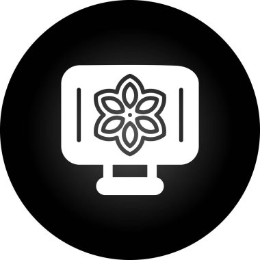 Bilgisayar monitörü simgesi. Web için basit bir bilgisayar izleme vektör simgesi çizimi