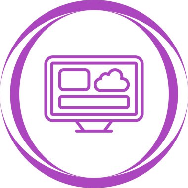 Bilgisayar. Web simgesi basit illüstrasyon