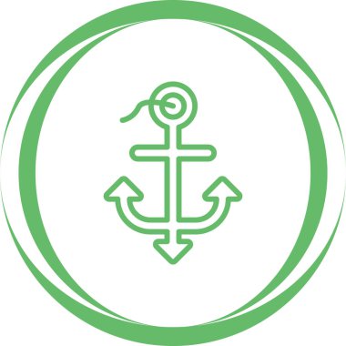 İnce çizgi biçiminde gemi çapa simgesi