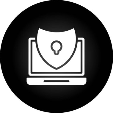 Bilgisayar kalkanı simgesi. Basit resimleme