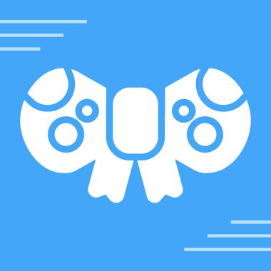 Şekerleme ikonu. biçim düz sembol, beyaz renk, yuvarlak açılar, mavi arkaplan