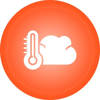 Termometre ikonlu bulut. düz vektör