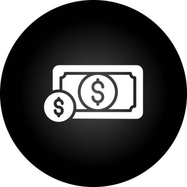 Dolar işareti vektör simgesi. biçim düz yuvarlak kare düğme, siyah beyaz sembol, gri arkaplan.