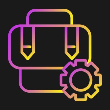 bir dişlinin renkli neon simgesi