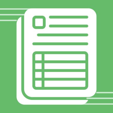 Yeşil arkaplanda yeşil çizgi belge simgesi izole edildi. dosya simgesi. Kontrol listesi simgesi. İş konsepti. vektör illüstrasyonu