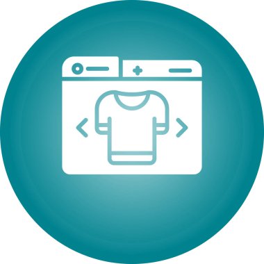 Mavi gölgeli beyaz T simgesi. Beyaz daire düğmesi. vektör illüstrasyonu