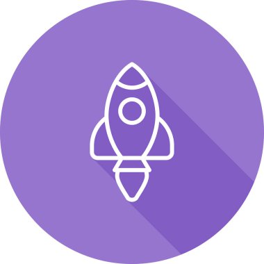 Roket. Web simgesi basit illüstrasyon