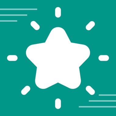 Yeşil gölge arkaplan ile izole edilmiş yıldız şekli simgesine sahip beyaz yıldız. Favori, en iyi derecelendirme, ödül sembolü. vektör.