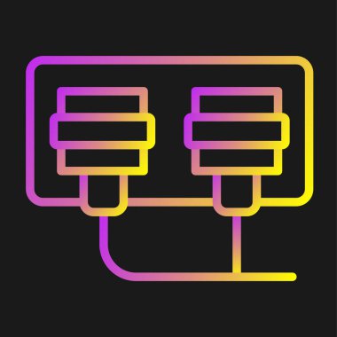 renk çizgisi sunucusu, bilgisayar veri merkezi simgesi renk arkaplanı üzerinde izole. vektör illüstrasyonu