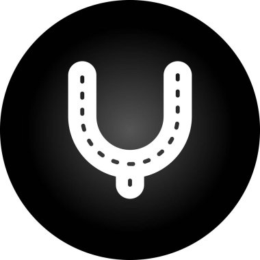 alfabe harfi u siyah simge tasarımı.