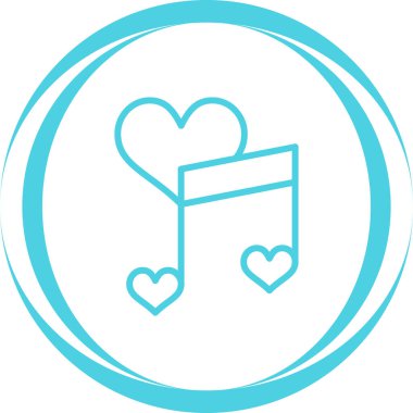 Çemberde notalı bir kalbin vektör simgesi