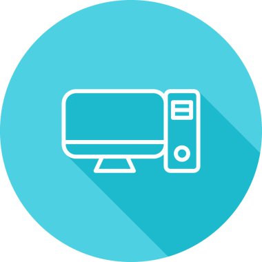 Masaüstü Bilgisayar Web simgesi vektör çizimi