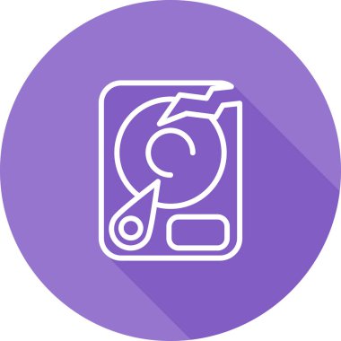 Beyaz arka planda beyaz çizgili araba kapı kolu simgesi izole edildi. mor daire düğmesi. vektör illüstrasyonu