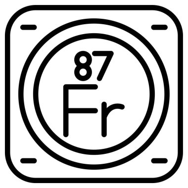 metal kimyasal element simgesi, basit satır biçimi