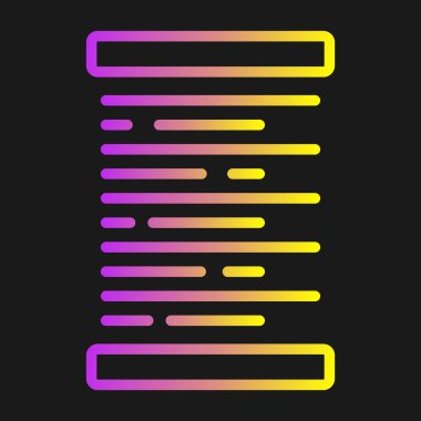 renkli neon çizgi simgesi siyah arkaplanda izole edildi. vektör illüstrasyonu