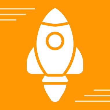 roket simgesi, vektör illüstrasyonu