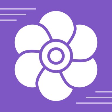 Tek izole çiçek simgesinin vektör illüstrasyonu