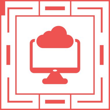 bulut hesaplama simgesi, vektör illüstrasyonu