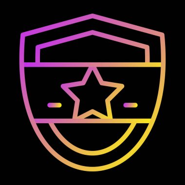 Bir kalkan simgesinin vektör illüstrasyonu