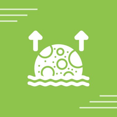 Beyaz gezegen ve ay ikonu uzun gölgelerle izole edilmiş. vektör illüstrasyonu