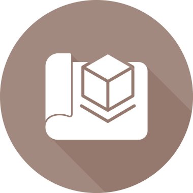 Bir kutu simgesinin vektör illüstrasyonu