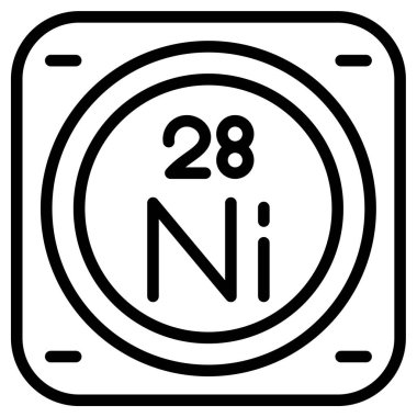 Nikel kimyasal element simgesi, basit satır biçimi