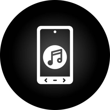 Müzik telefonu olan izole edilmiş bir müzik nota simgesi çizimi