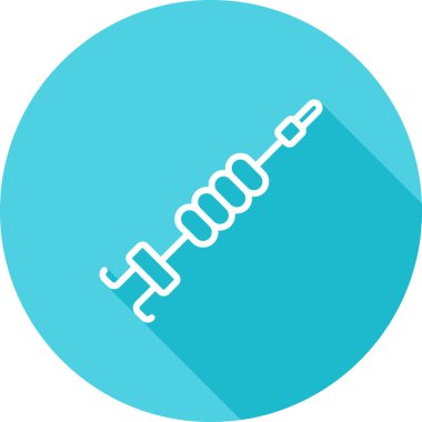 Yeşil arkaplanda mavi çizgi yuvarlak ok simgesi izole edildi. yön sembolü. Navigasyon oku işareti. vektör illüstrasyonu