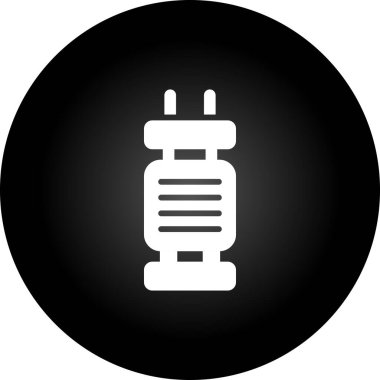 Tak ikon vektör illüstrasyonu. beyaz daire düğmesi.