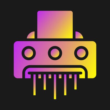 Parlayan neon çizgi robot simgesi siyah arkaplanda izole edildi. Yapay zeka, öğrenme makinesi, bulut hesaplama. Renkli taslak konsepti. vektör.