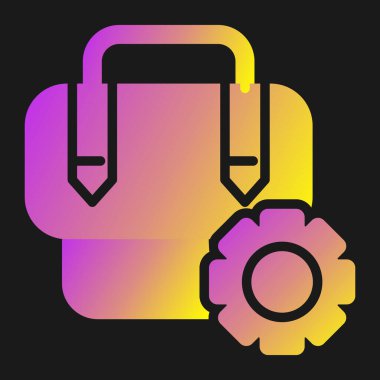 Siyah arkaplanda izole edilmiş ana hatlı dişli simgesi. Coggear tabelası. dişli sembolü yerleştiriyorum. vektör.