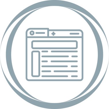 Tarayıcı. Web simgesi basit illüstrasyon
